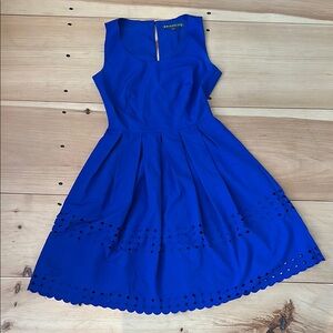 Brixon Ivy Blue A-Line Scoop Neck Dress